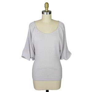 AMO & BRETTI 100% CASHMERE BEIGE BATWING SWEATER